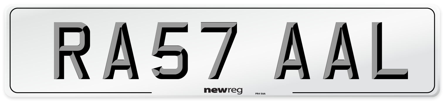 RA57 AAL Number Plate from New Reg